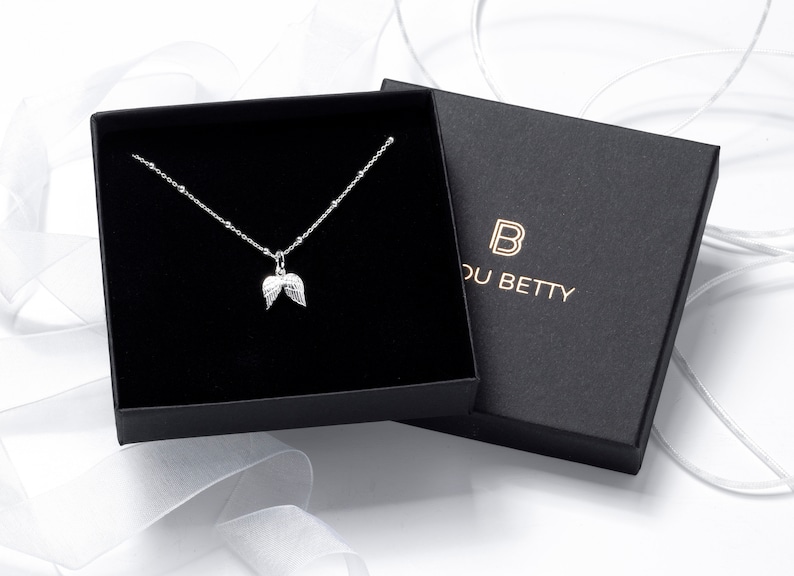 Sterling Silver Angel Wing Necklace Sympathy Gift image 7