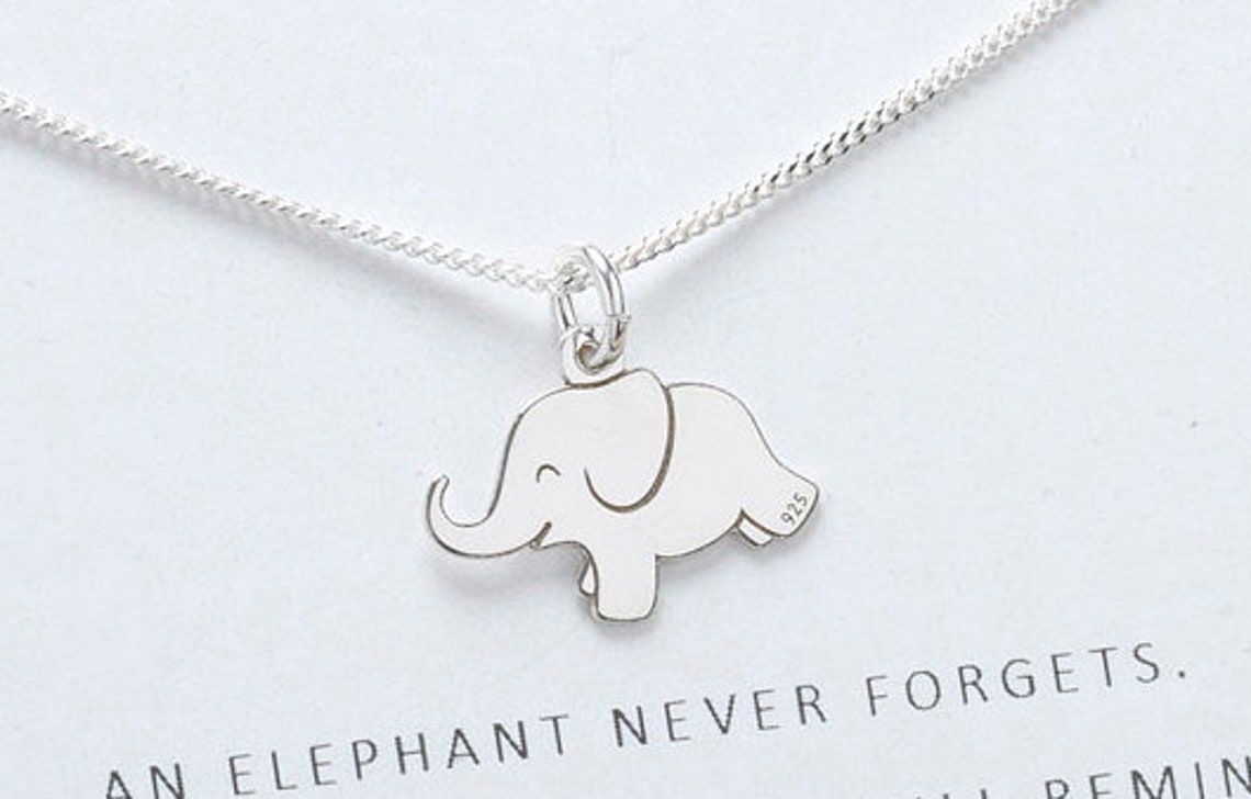 Elephant Necklace Memory Elephant Wish Necklace Elephant Etsy UK