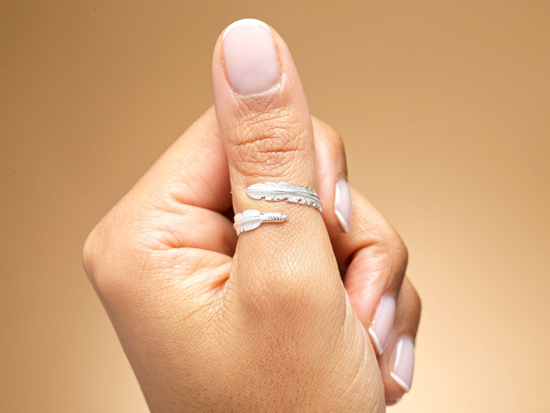【STING925】 Warping Feather Ring Feather Ring, Steampunk Feather, Steampunk Ring, Feather
