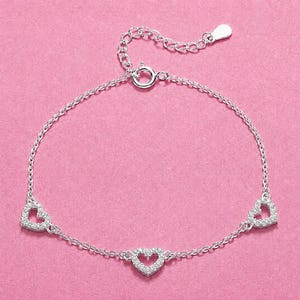 30th birthday 3 hearts decades bracelet
