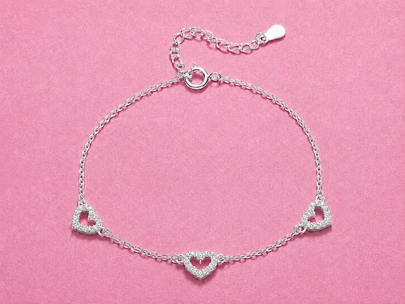 30th birthday 3 hearts decades bracelet