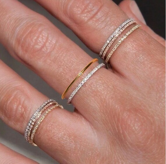 Thin cubic on sale zirconia band ring