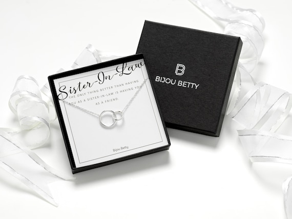 Sister-in-Law Gift: Sterling Silver Interlinked Circles Necklace