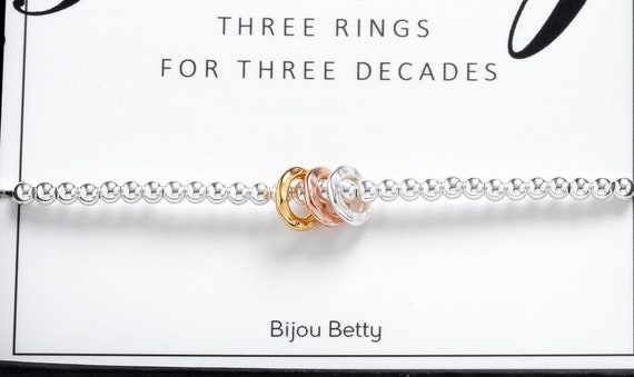 30th Birthday Silver Bracelet 30th Birthday Gift for Her 30th