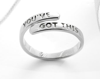 Motivational Ring Sterling Silver You've Got This Gift Adjustable