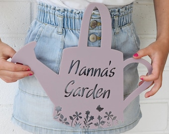 Custom Garden Sign, Personalised Garden Sign, Mother's Day Gift, Garden Watering Can Sign