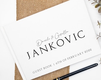 Wedding Guest Book - Block Font Surname