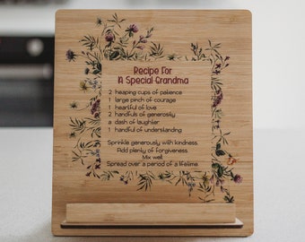 iPad or Cookbook Stand - Recipe For  A Special Grandmother