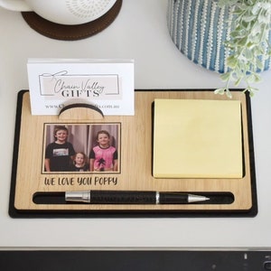 Photo Desk Mate, Personalised Business Card Holder, Custom Phone Stand