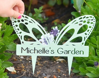 Custom Garden Sign, Personalised Fence Garden Sign, Butterfly memorial sign