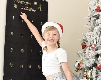 Christmas Countdown, Advent Calendar, Reusable advent, Fabric Christmas Calendar