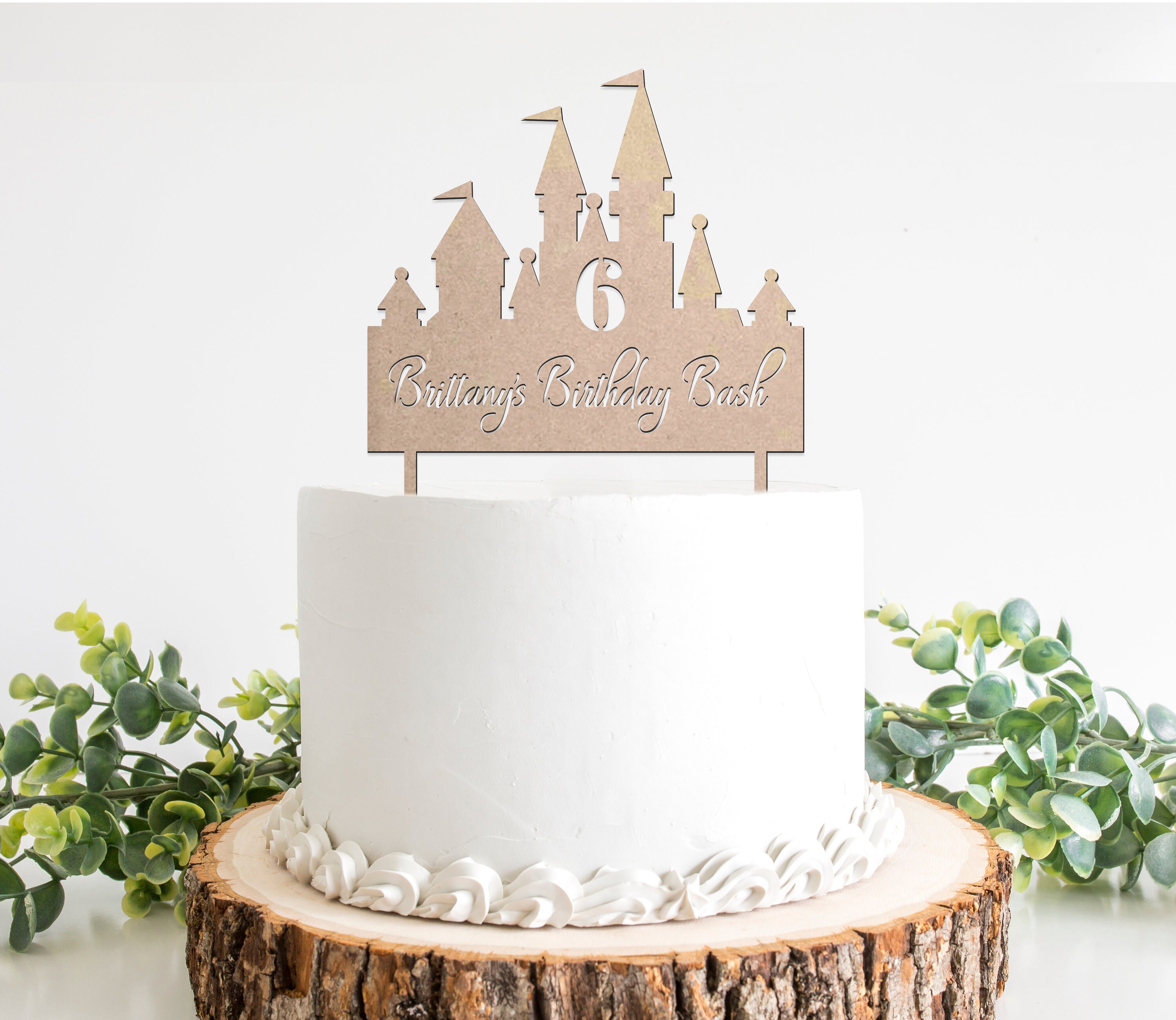 Custom Castle Cake Topper Personalised Princess Party Laser Etsy