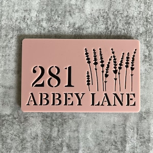 3D Floral Cutout Address Sign, House Number sign, Letterbox sign, Personalised Acrylic Laser Cut House Numbers