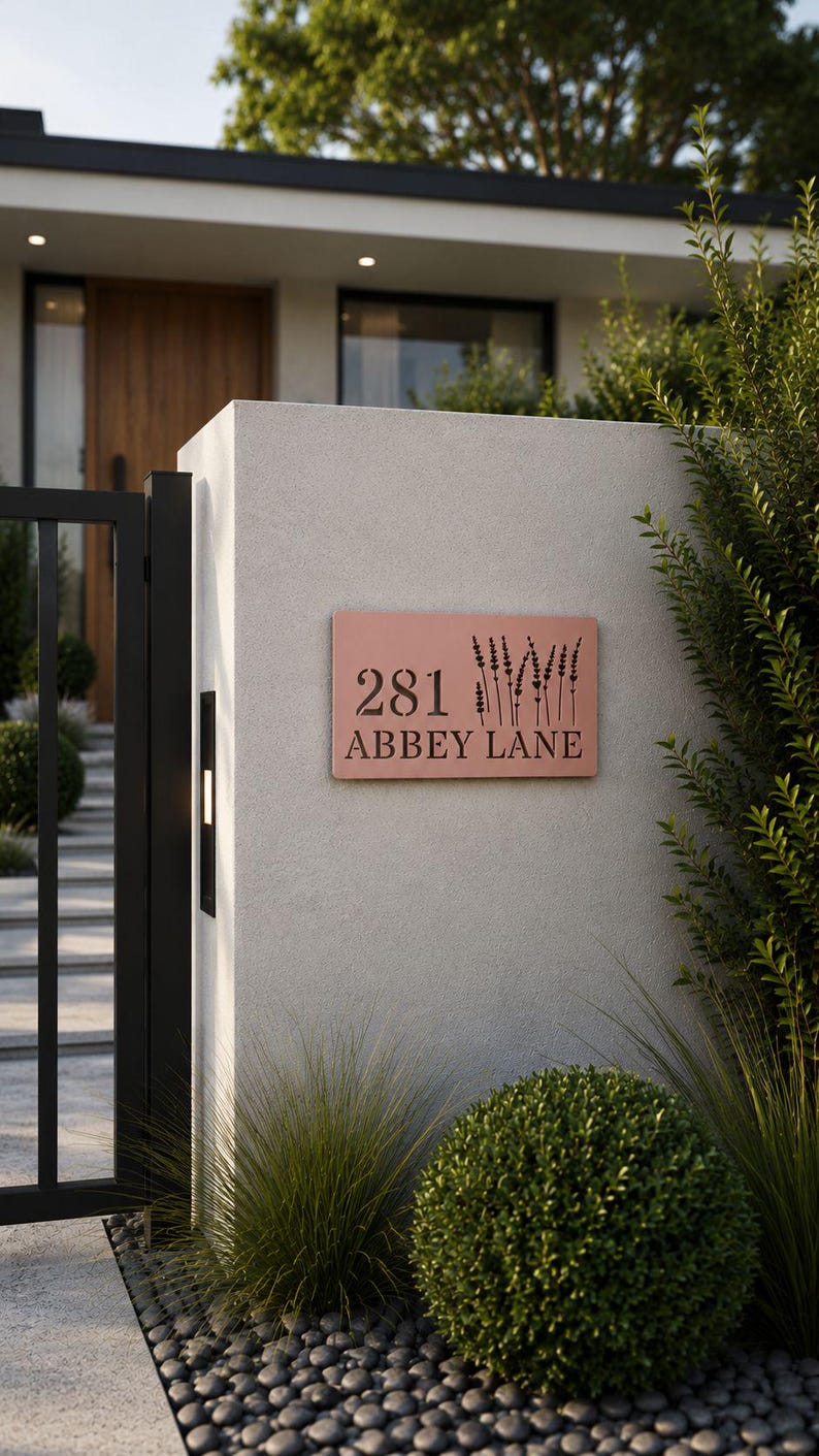 3D Floral Cutout Address Sign, House Number Sign, Letterbox Sign ...