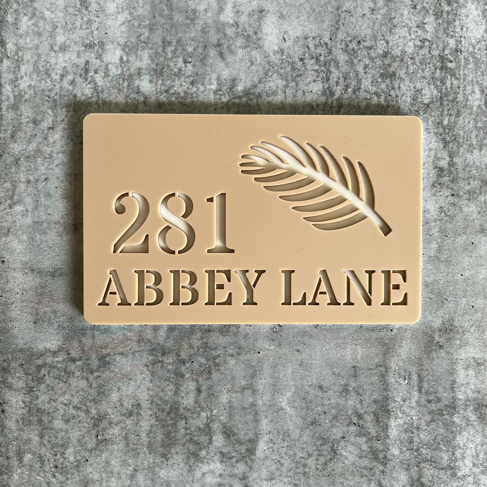 3D Leaf Cutout Address Sign, House Number Sign, Letterbox Sign ...