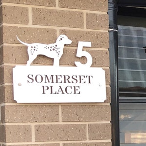 Dog Breed Address Sign, House Number sign, Letterbox sign, Custom Address sign, Stainless Steel Stand Off Mounts