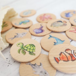 Under The Sea Memory Game, Memory Game For Kids, Custom Wooden Memory Game For Children