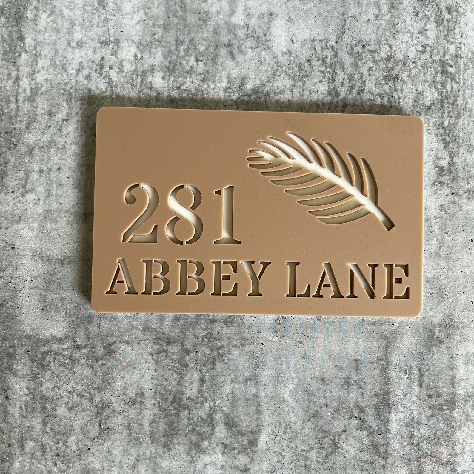 3D Leaf Cutout Address Sign, House Number Sign, Letterbox Sign ...