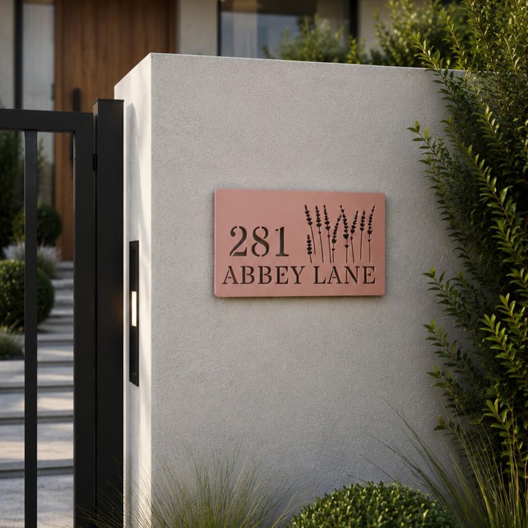 3D Floral Cutout Address Sign, House Number Sign, Letterbox Sign ...