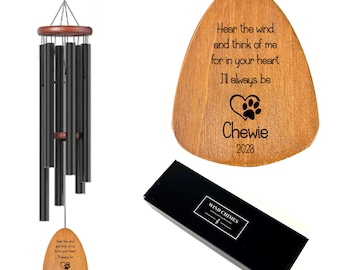 Wood & Metal Wind Chimes | Personalised Wind Chimes | Pet Memorial Gift