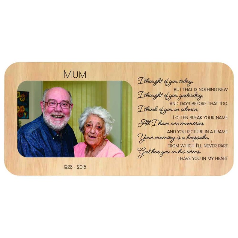 Memorial Frame I Thought Of You Today Uv Printed Photo On Image 0