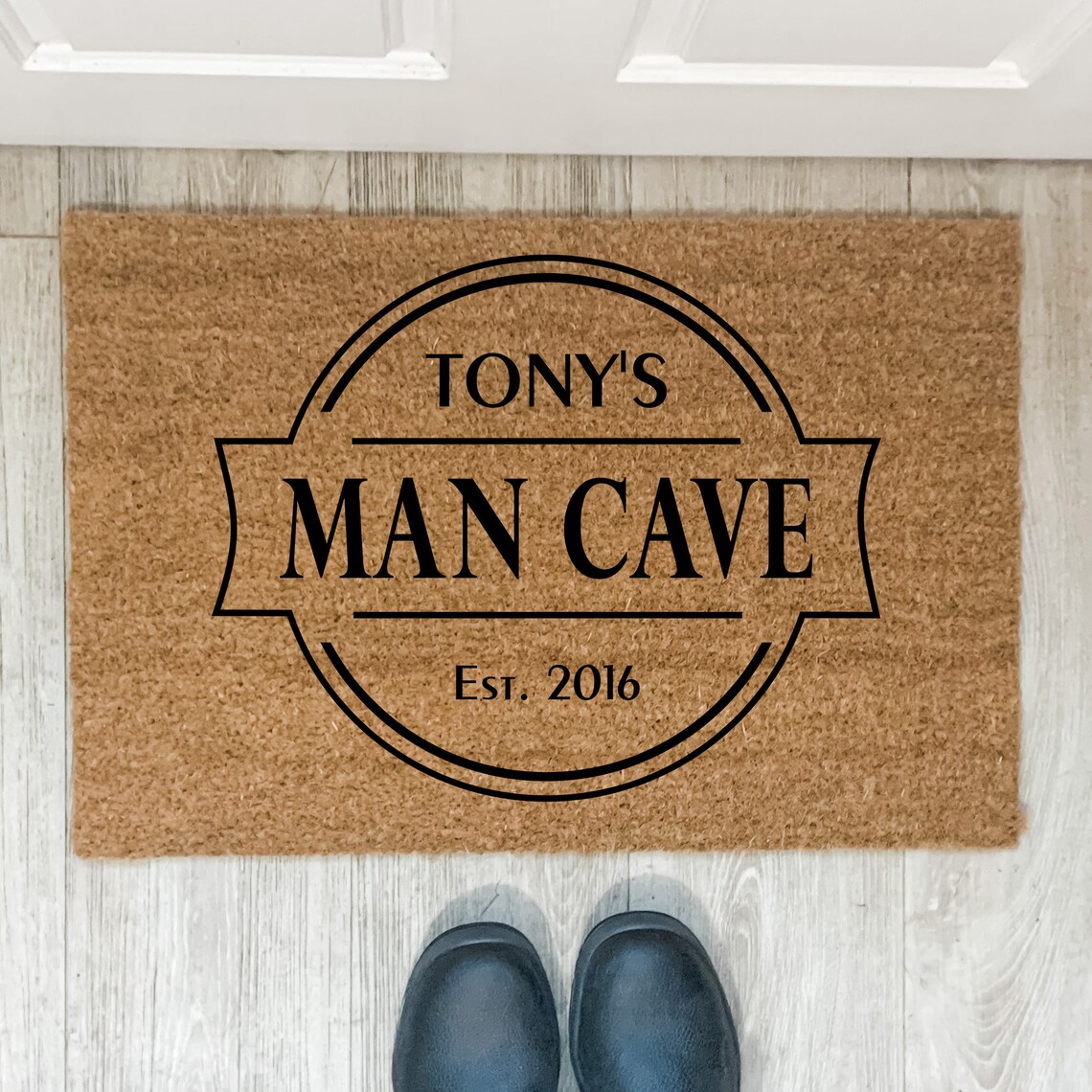Printed Door Mat Man Cave Personalised Front Door Mats Etsy