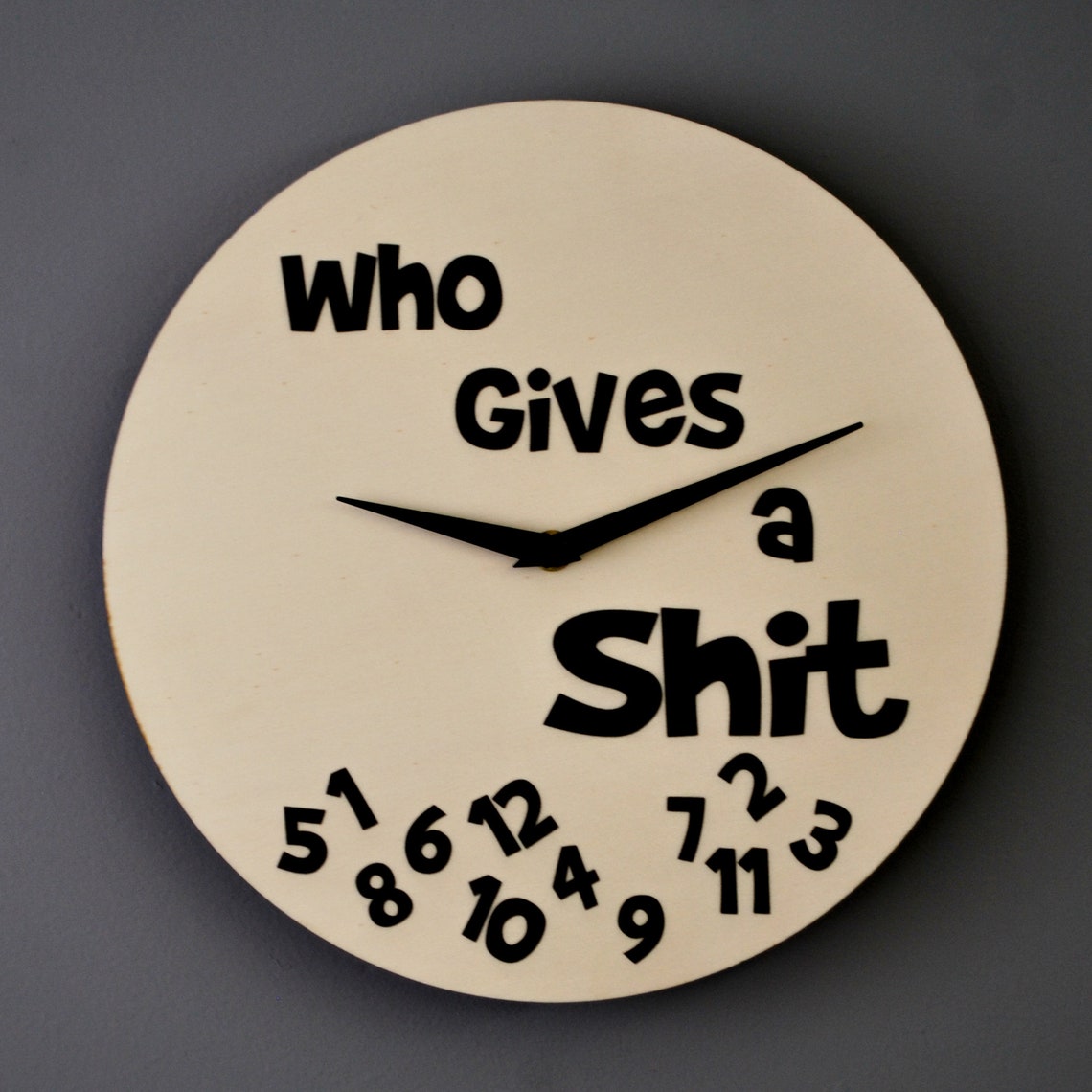 Who Gives A Shit Clock Funny Clock Large Wall Clock Clock Etsy Australia