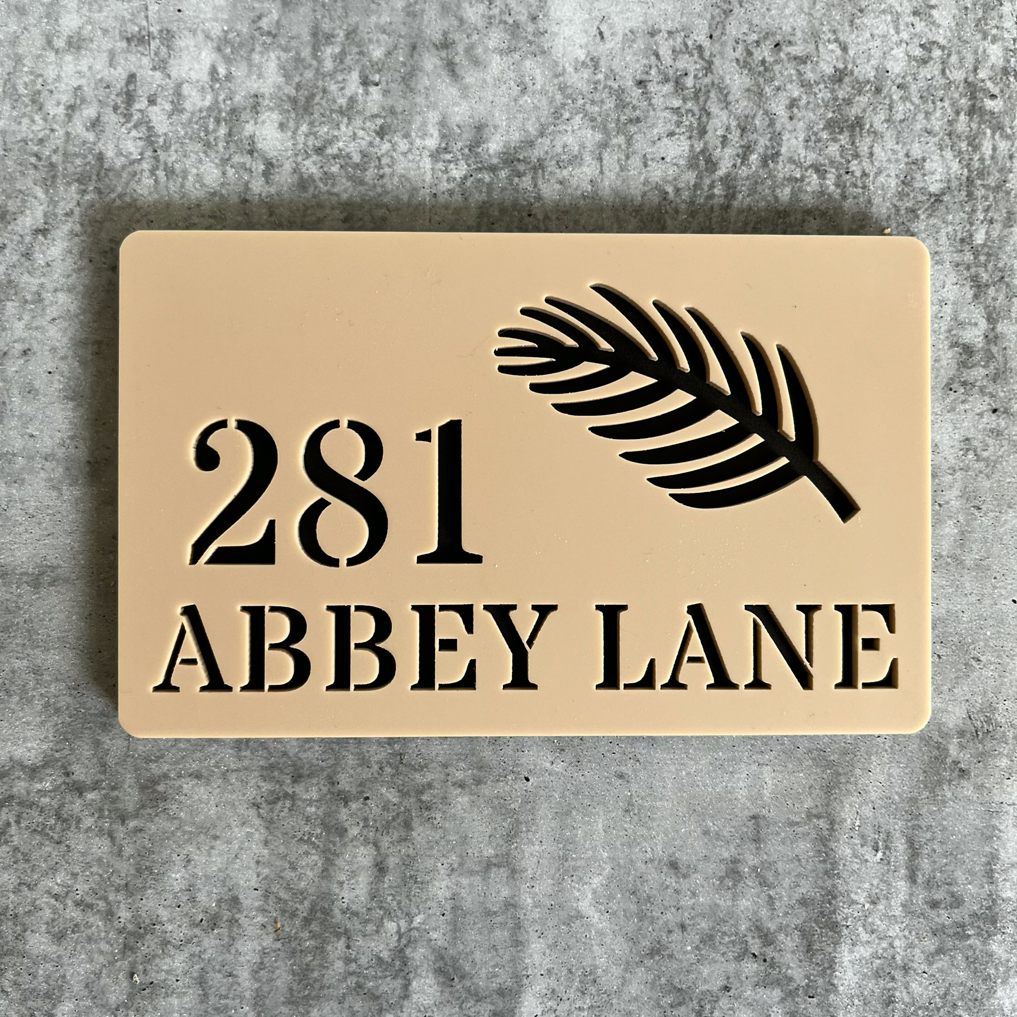 3D Leaf Cutout Address Sign, House Number Sign, Letterbox Sign ...