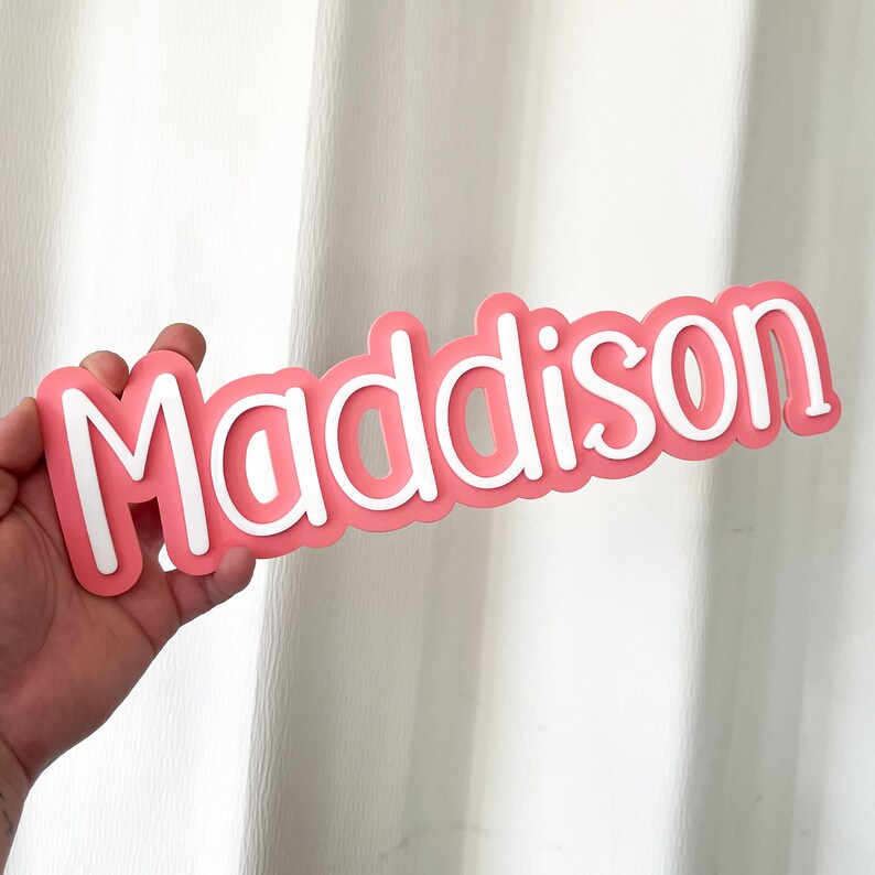 Personalised Laser Cut Double Layer Name Sign / Kids Name Sign / Wooden ...