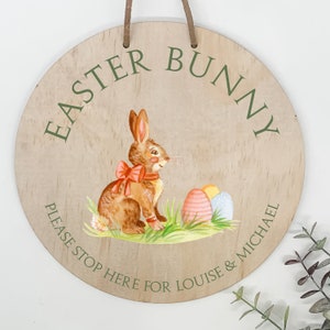 Easter Bunny Sign Sitting Bunny image 1