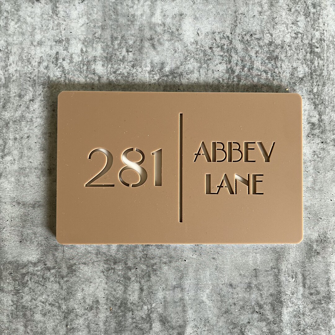 3D Simple Rectangle Address Sign, House Number Sign, Letterbox Sign