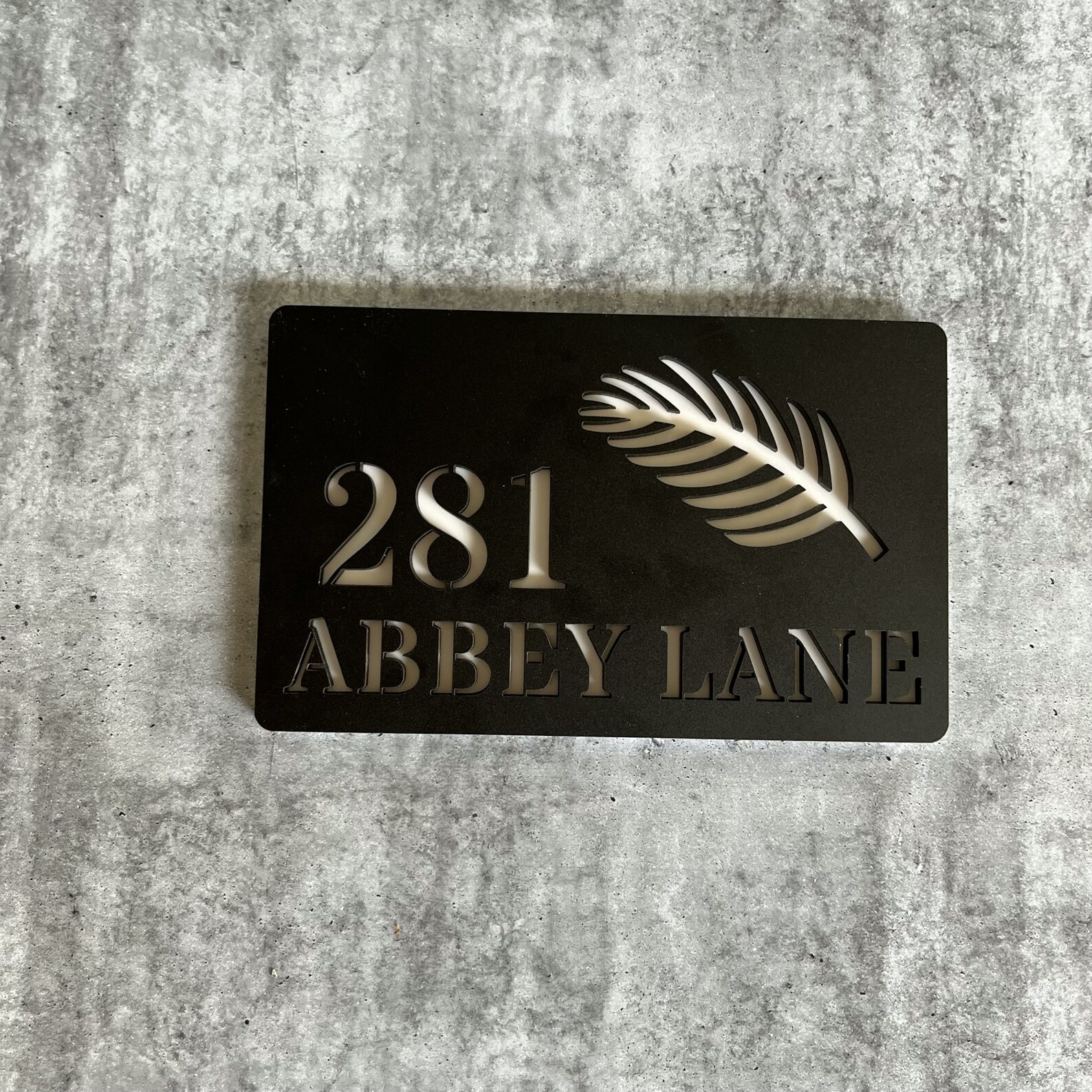 3D Leaf Cutout Address Sign, House Number Sign, Letterbox Sign ...
