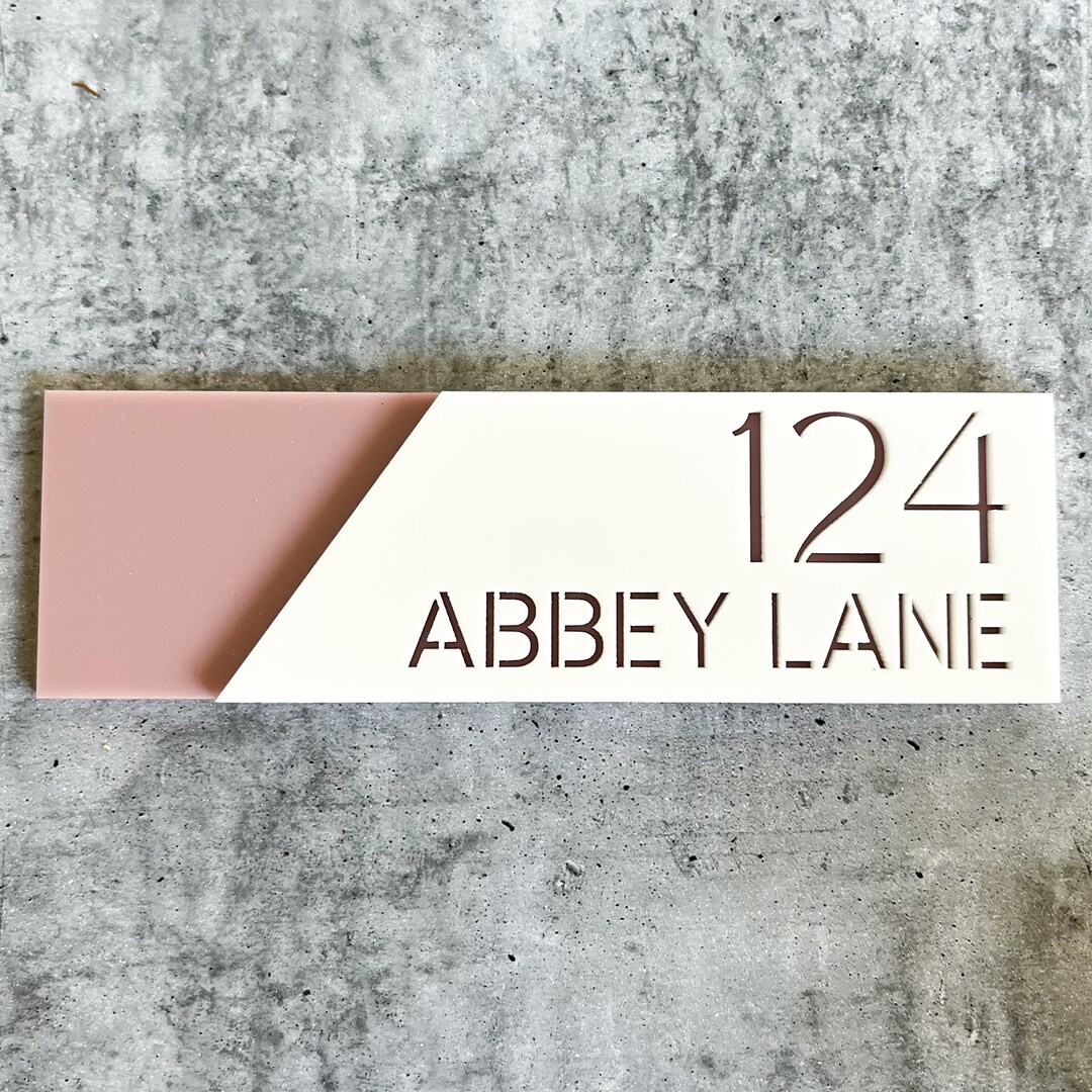3D Angle Cut Address Sign, House Number Sign, Letterbox Sign, Personalised Acrylic Laser Cut
