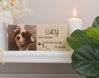 Paw Prints Memorial Photo Block, Pet Loss Gift, Remembrance Photo Gift