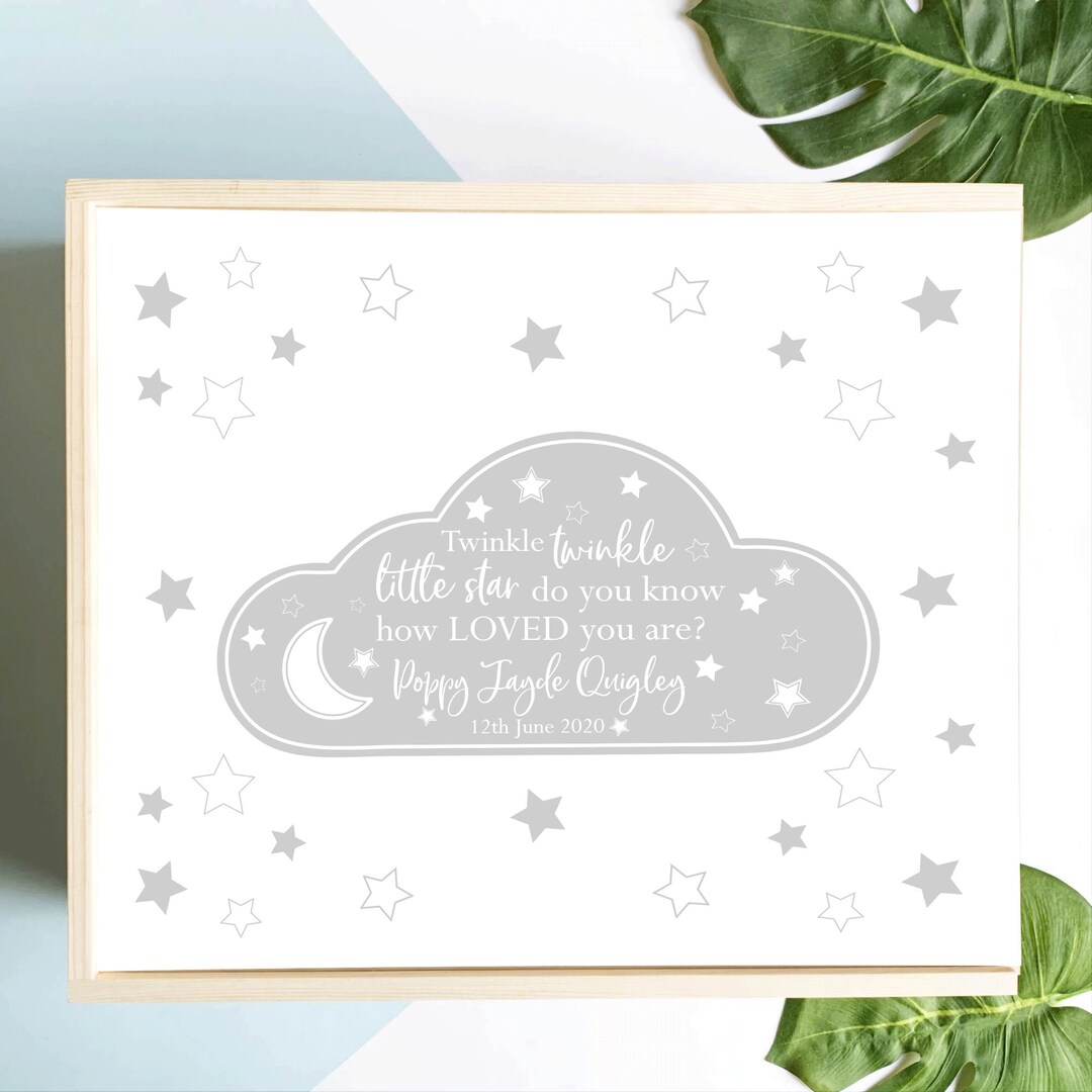 Extra Large Personalised Twinkle Memory Box - Personalised Baby ...