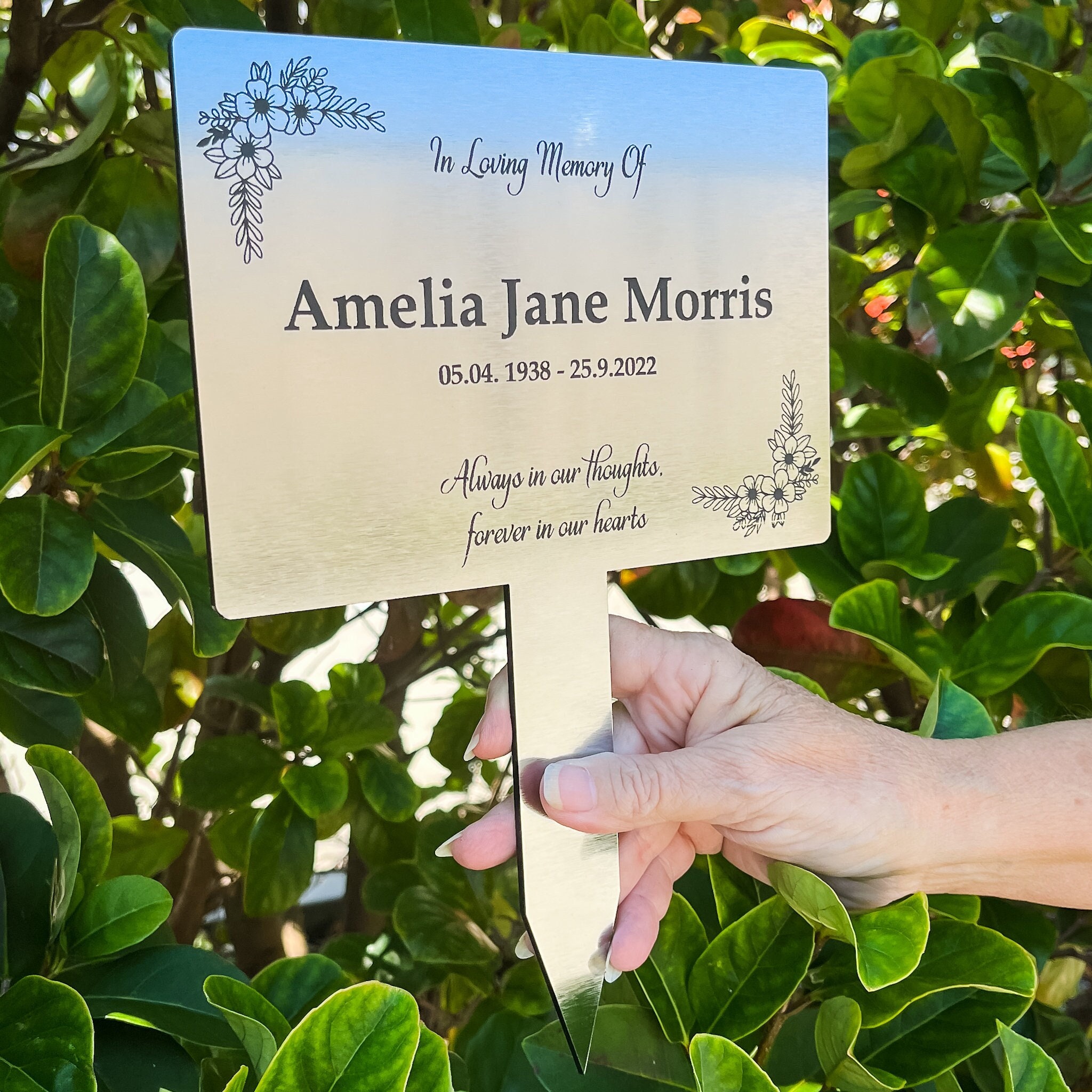 Memorial Garden Plaque Stake Simple Etsy Australia