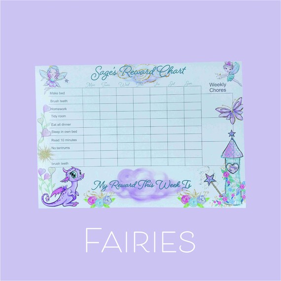 personalised rewards charts fairies childrens reward chart a4 magnetic dry erase rewards chart rewards charts