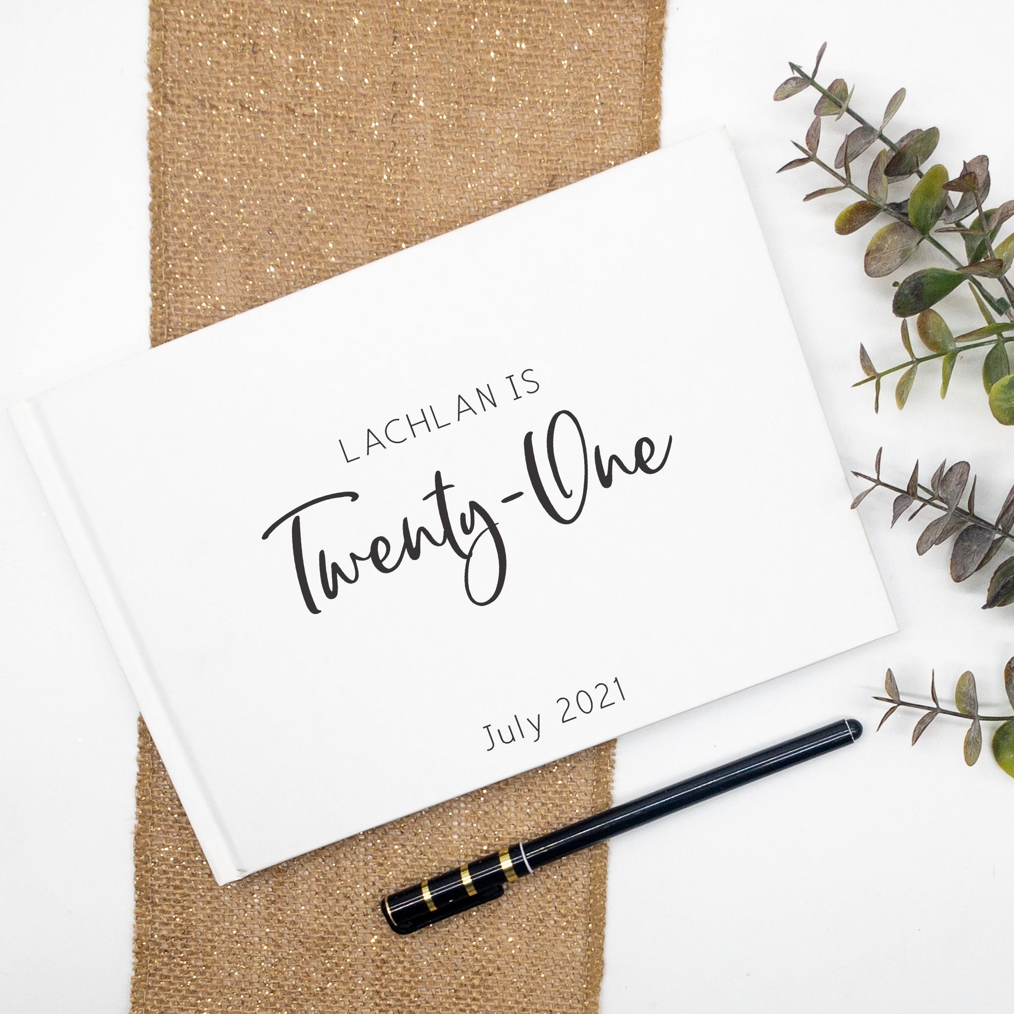 TwentyOne Guest Book 21st sign in book custom guest book Etsy