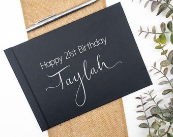 Typography Guest Book, sign in book, custom guest book, instant photo booth book, Birthday Guest Book