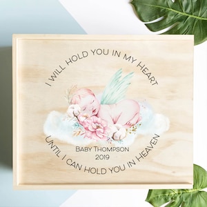 Hold You In My Heart - Extra Large Memorial Keepsake Box, Wooden Memory Box, Custom Storage Box For The Loss Of A Loved One