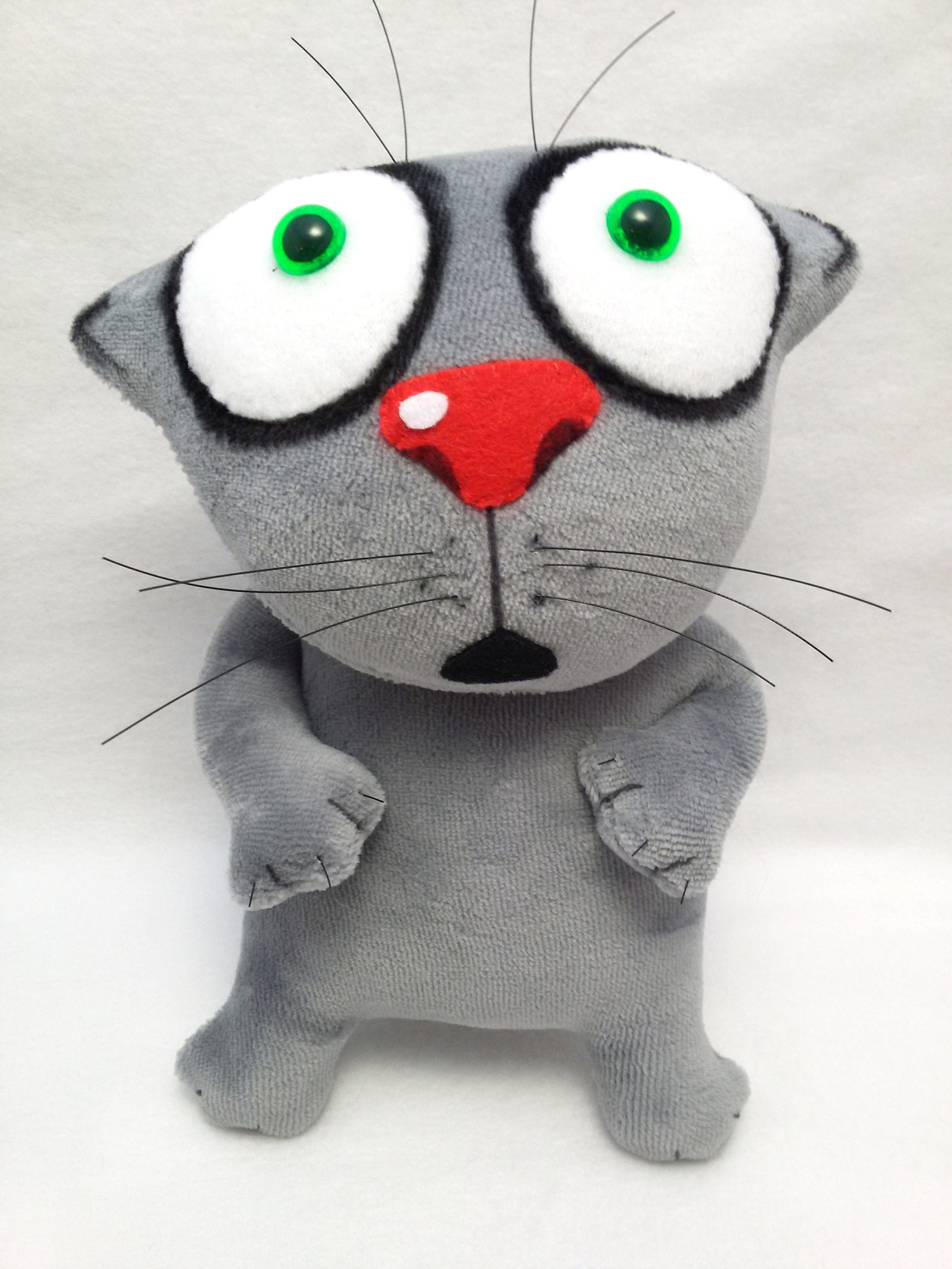 Plush stuffed gray cat soft toy textile cat lover gift Etsy