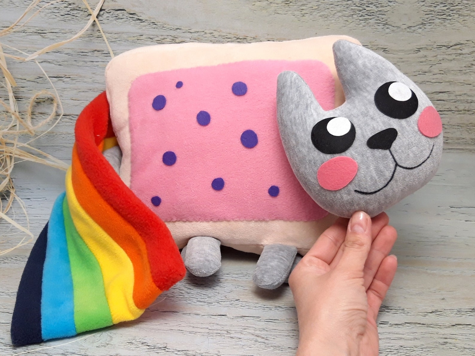 Plush toy stuffed nyan cat big fleece nyancat plush pillow Etsy
