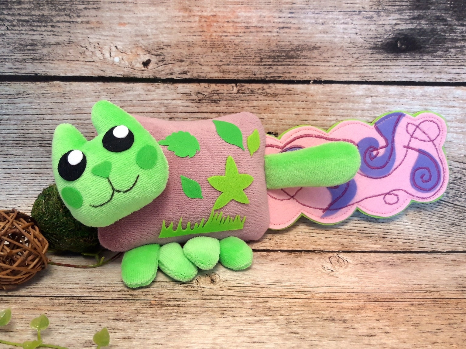 Plush stuffed Grass cat small fleece nyancat plush toy cat Etsy