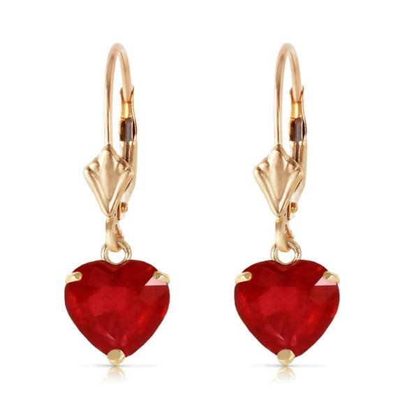 Heart outlet ruby earrings