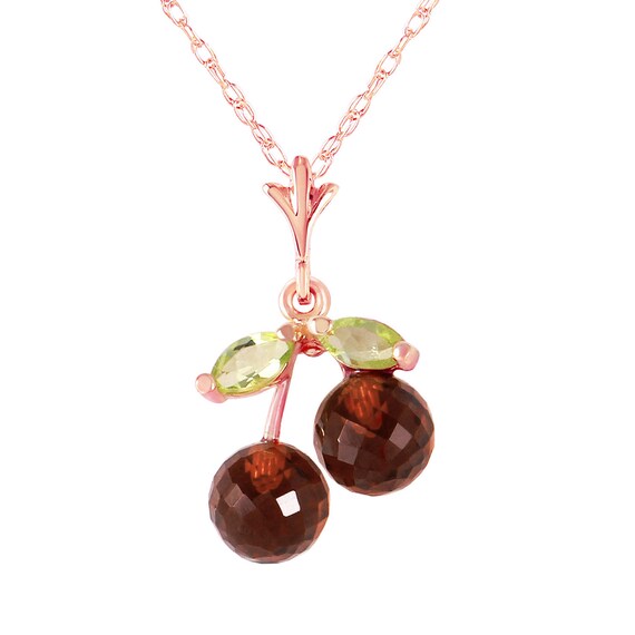 Garnet Necklace Pendant Cherry Gold Image 0