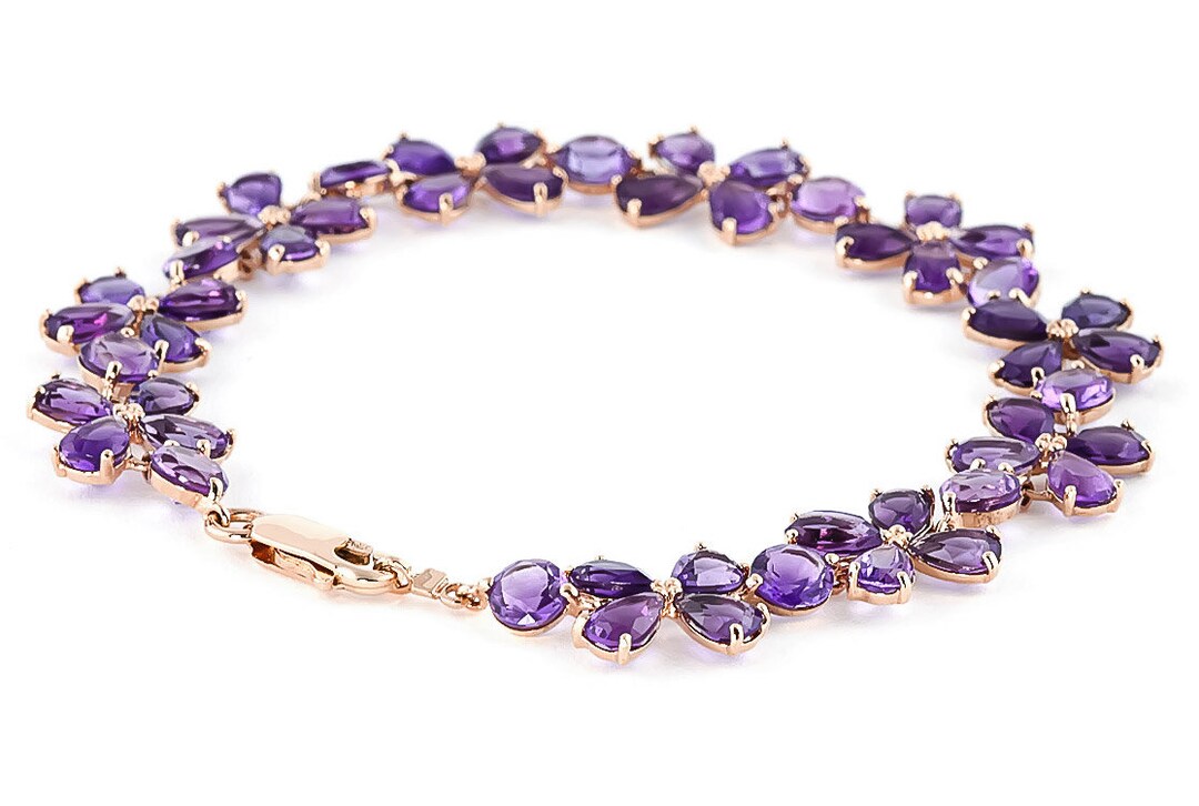 jewelry - berserk - Floral Charm Amethyst Bracelet main image 1