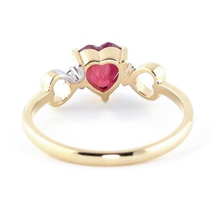 14k Solid Gold Ruby & Diamond Heart Ring - Etsy