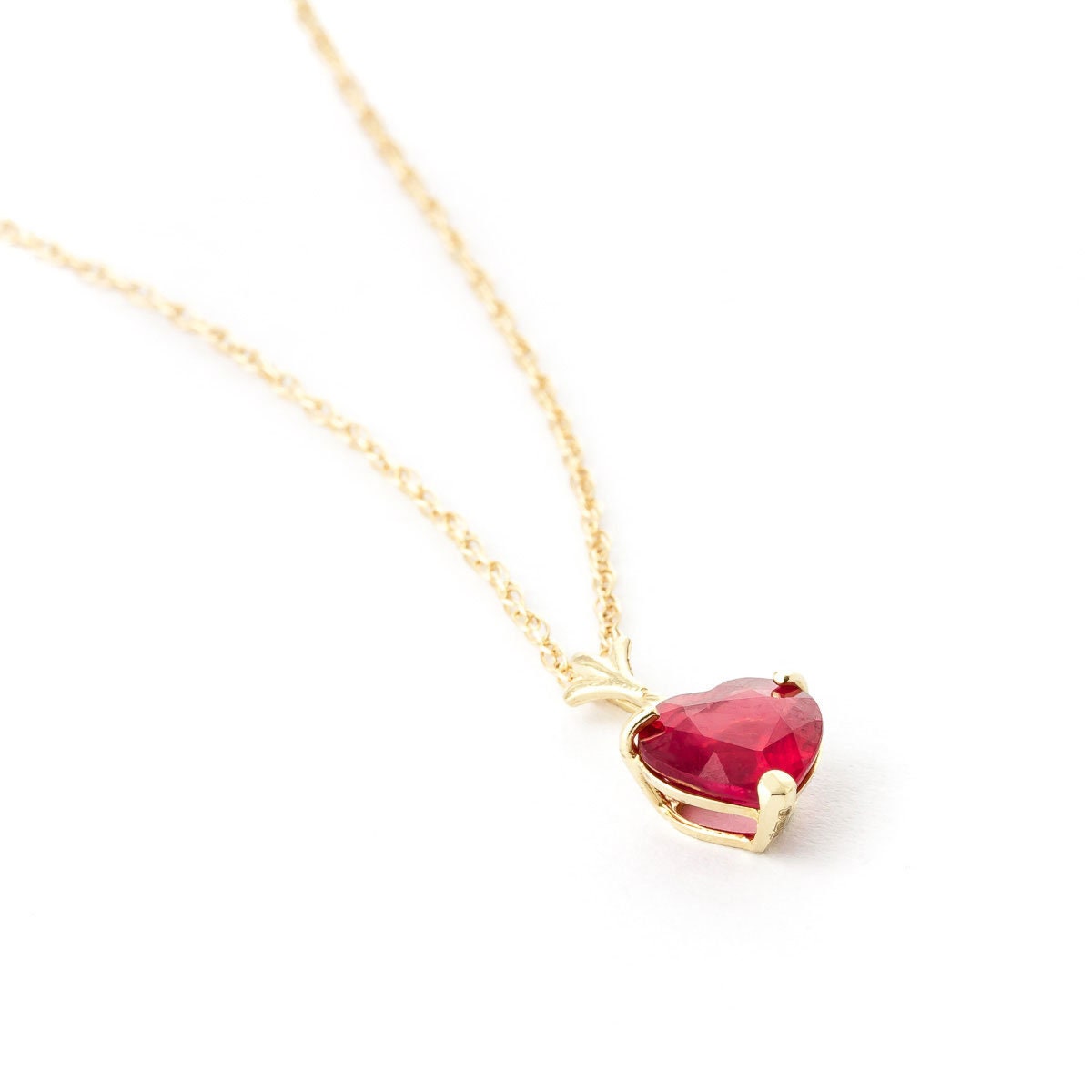 14k Solid Gold Ruby Pendant Necklace - Etsy