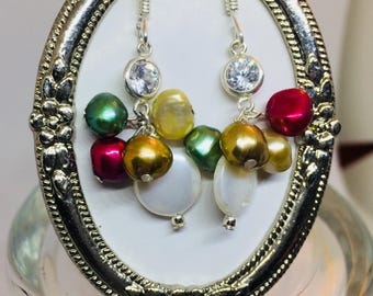 Swarovski and freshwater pearl earrings / Pendientes de Perlas de agua dulce y Swarovski