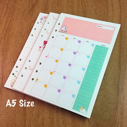 A5 PRINTED Planner Inserts A5 Planner Printed Inserts 3032 Etsy